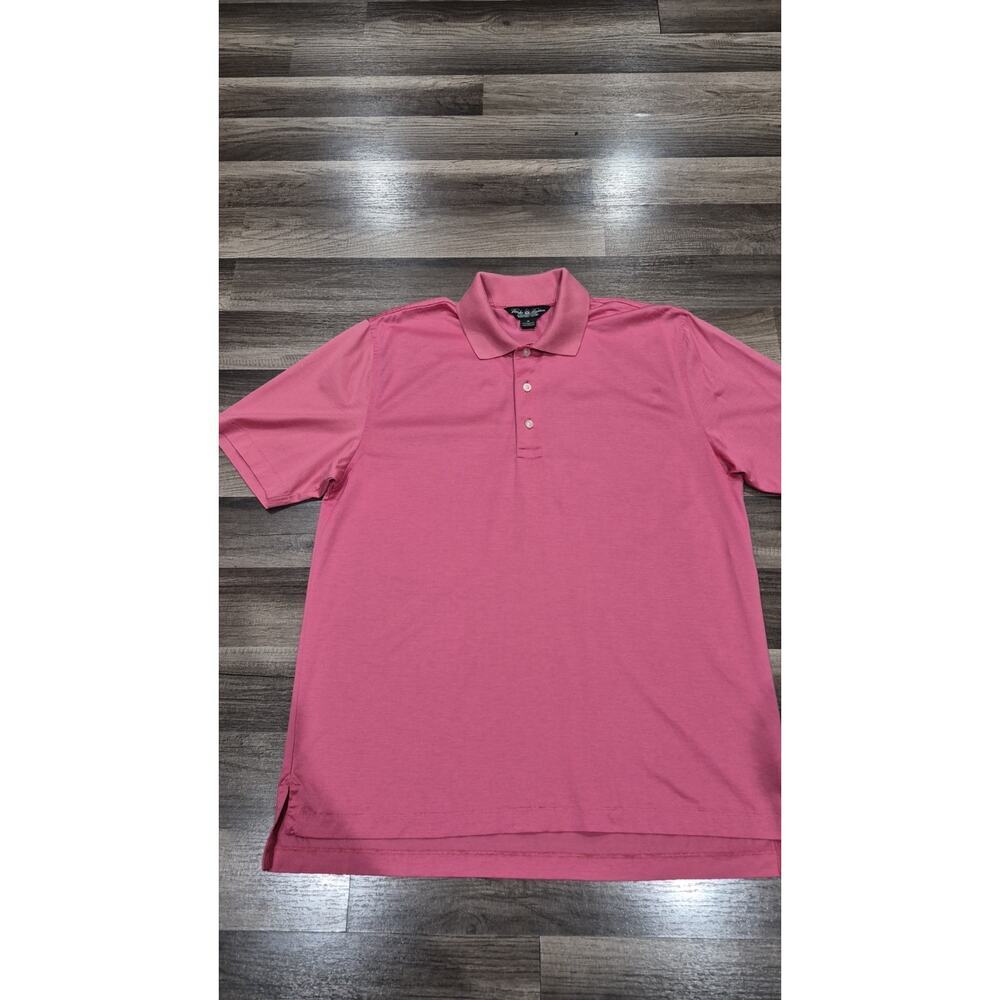 Brooks Brothers Country Club Polo Mens M Pink Performance Knit 100% Cotton Golf - Picture 3 of 12